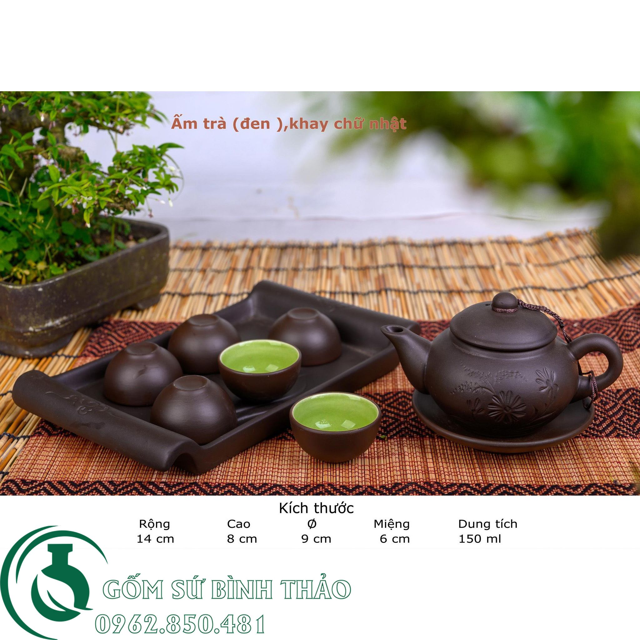 Bộ tâm trà tử sa Bát Tràng