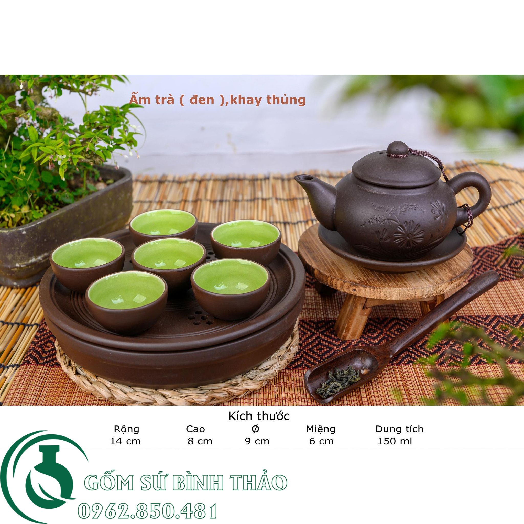 Bộ tâm trà tử sa Bát Tràng