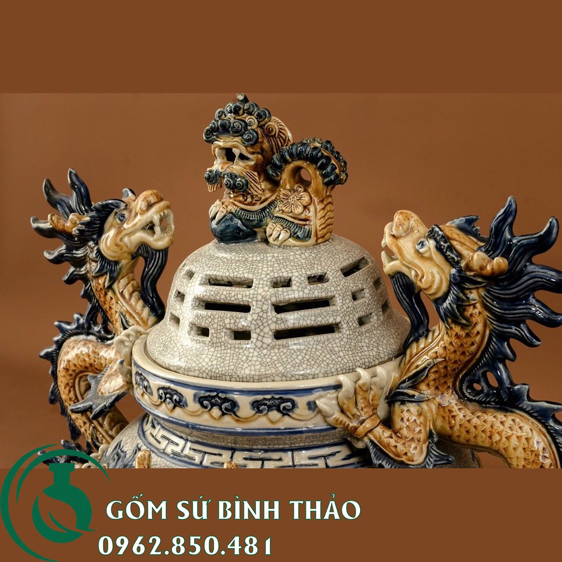 Đỉnh hạc chân đồng H50cm - cao cấp