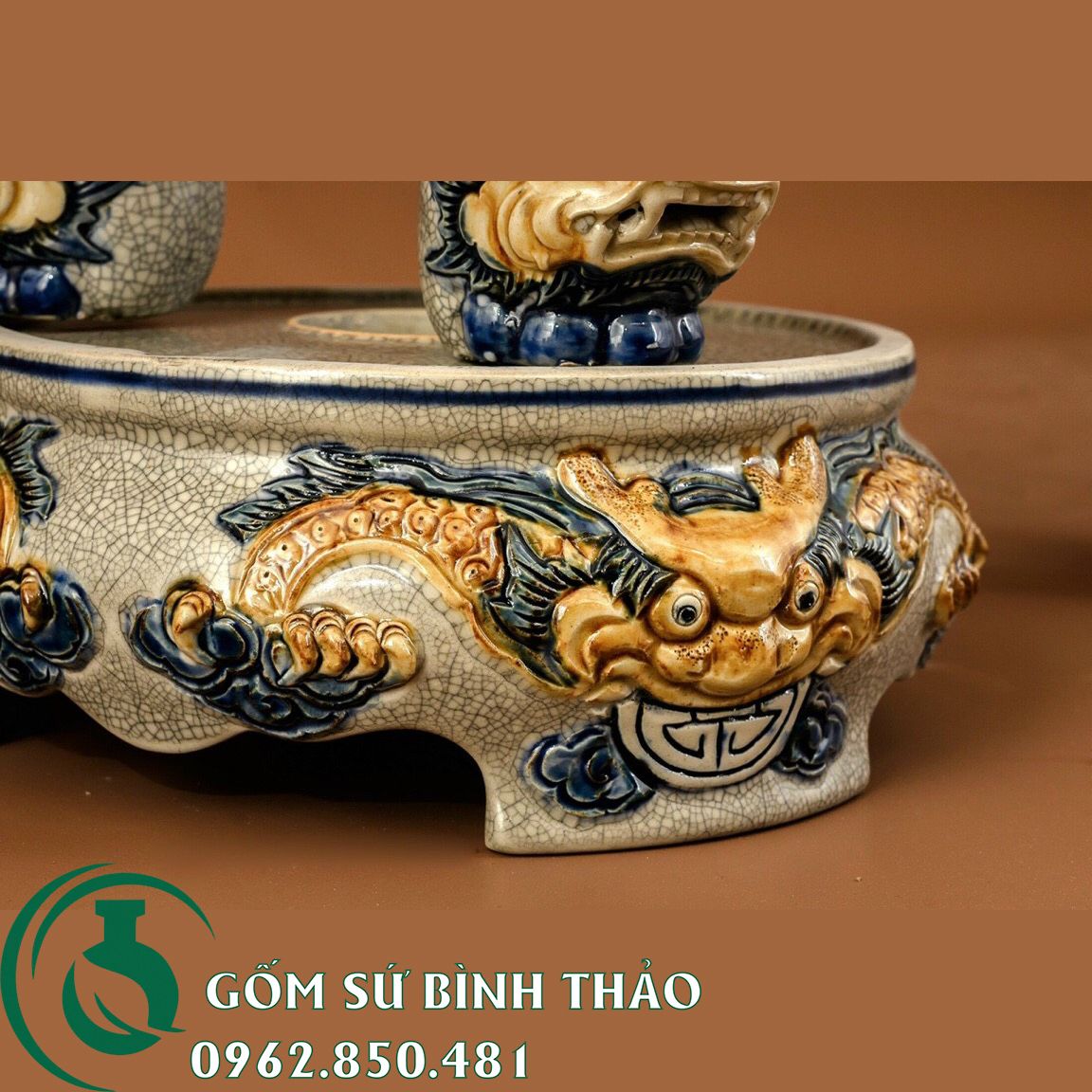Đỉnh hạc chân đồng H50cm - cao cấp