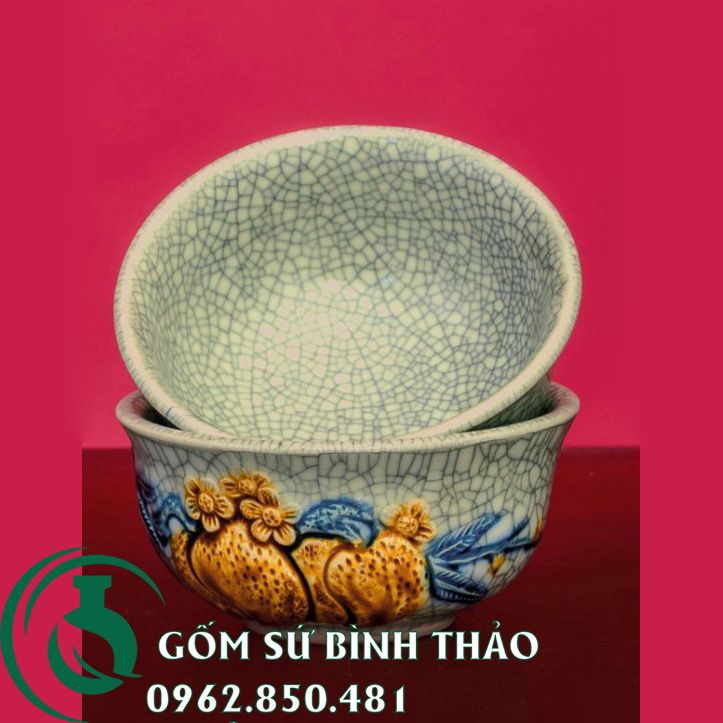 Bộ Đồ Thờ ban 1m97 Men Rạn Nổi Bát Tràng