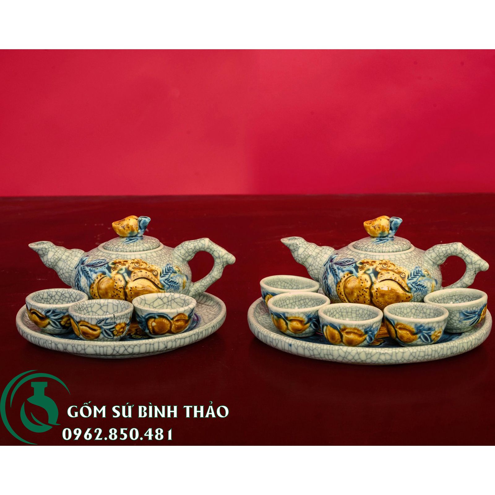Bộ Đồ Thờ ban 1m75 Men Rạn Nổi Bát Tràng