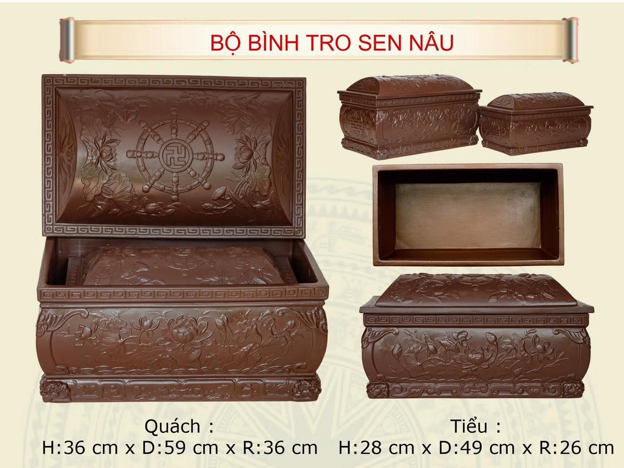 Bộ Quách Tiểu Bình Tro Sen Nâu