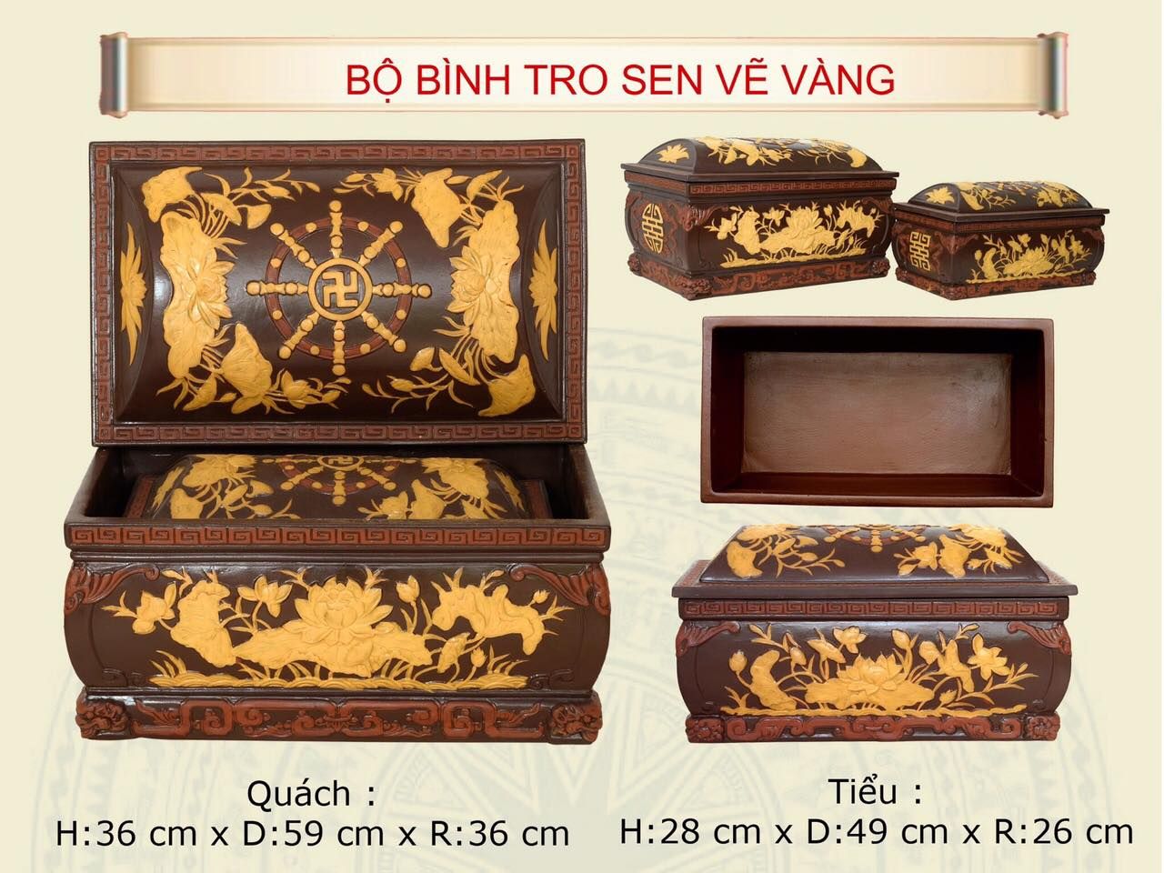Bộ Quách Tiểu Bình Tro Sen vẽ Vàng