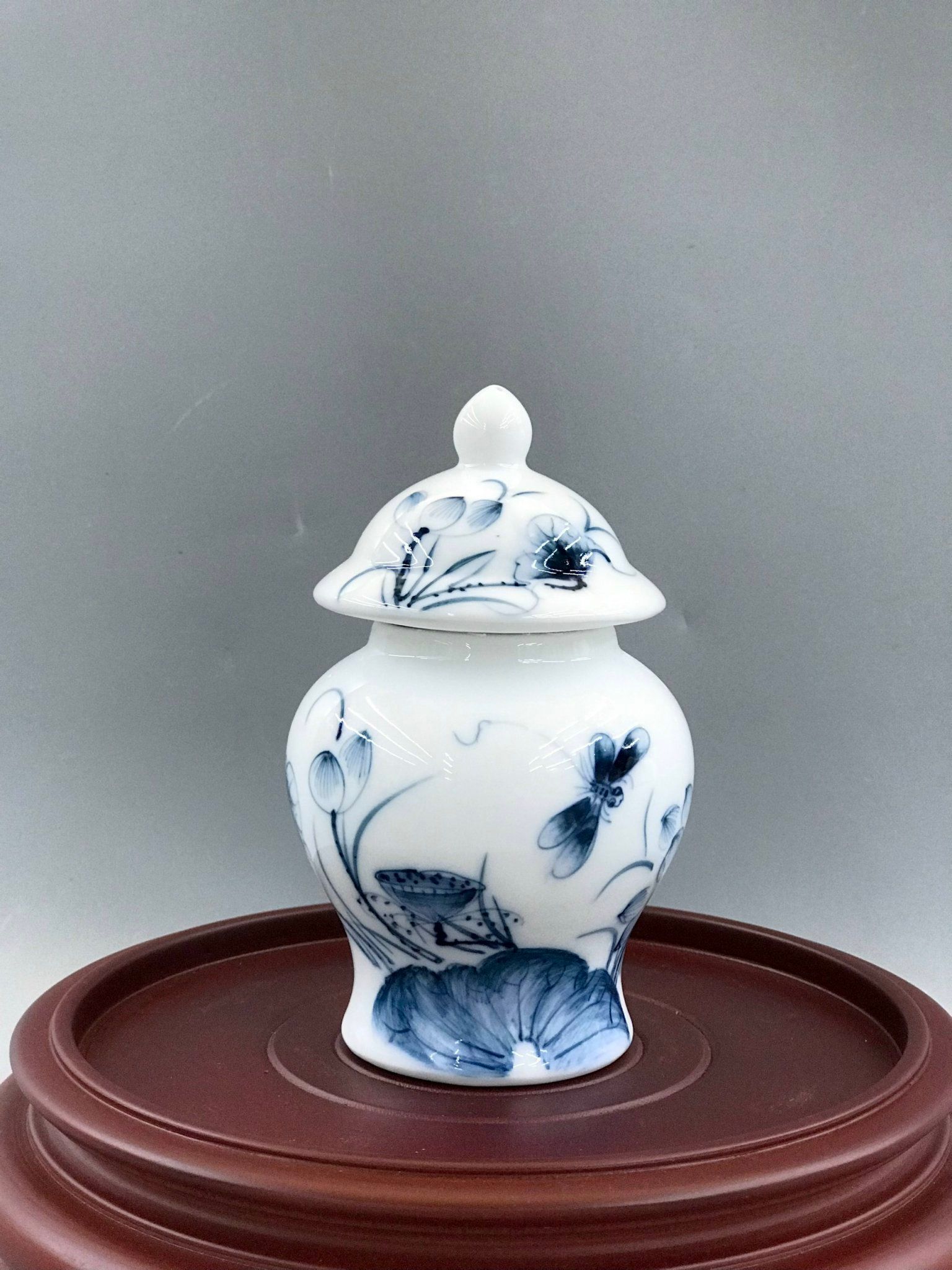 Bộ đồ thờ Bát Tràng cao cấp Sen Chàm vẽ tay TĐSC001