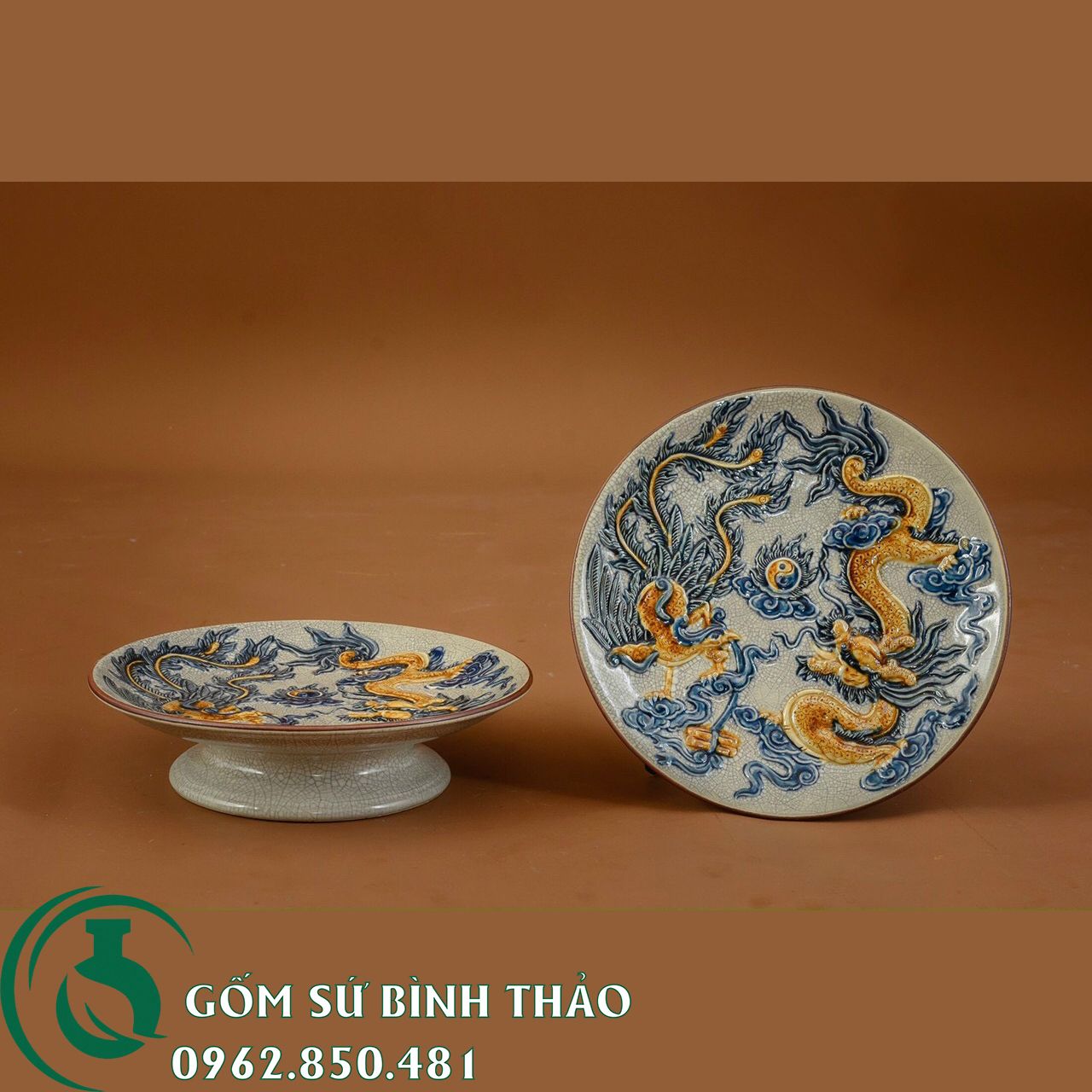 Ban đồ thờ thần tài men rạn nổi gốm sứ Bát Tràng
