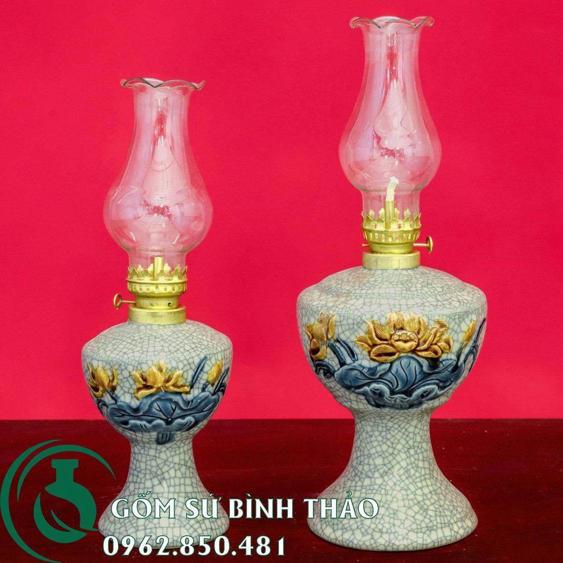 Bộ Đồ Thờ ban 1m75 Men Rạn Nổi Bát Tràng