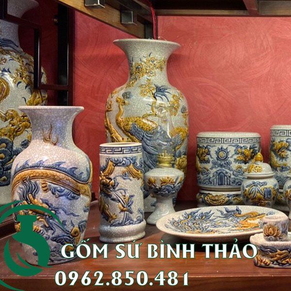 Đồ thờ cúng Bát Tràng chính hãng cho ban thờ 1m57,1m75