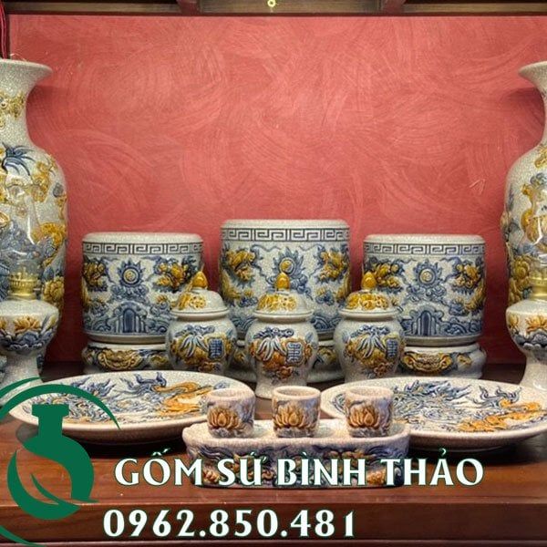 Đồ thờ cúng Bát Tràng chính hãng cho ban thờ 1m57,1m75