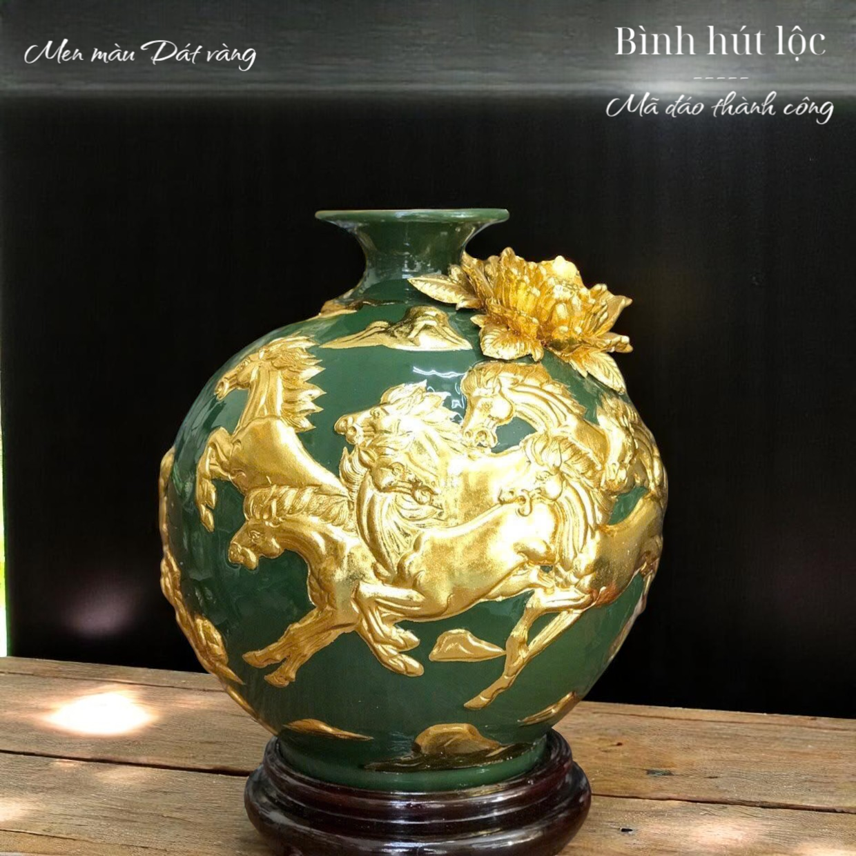 Bình hút lộc dát vàng