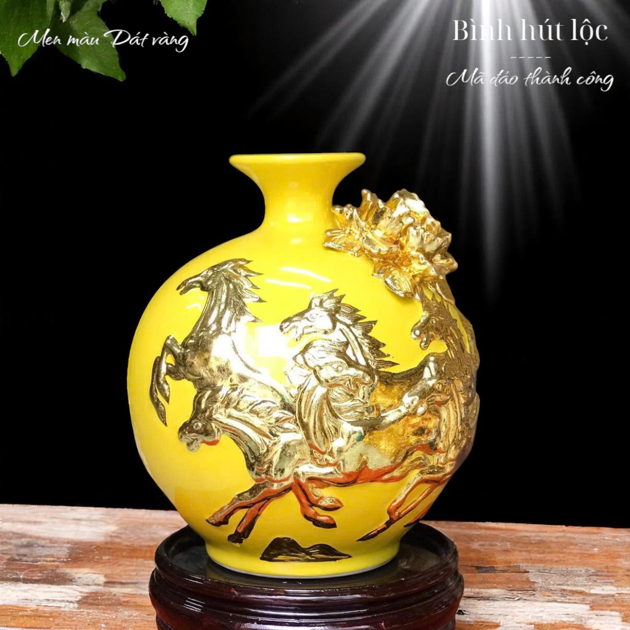 Bình hút lộc dát vàng