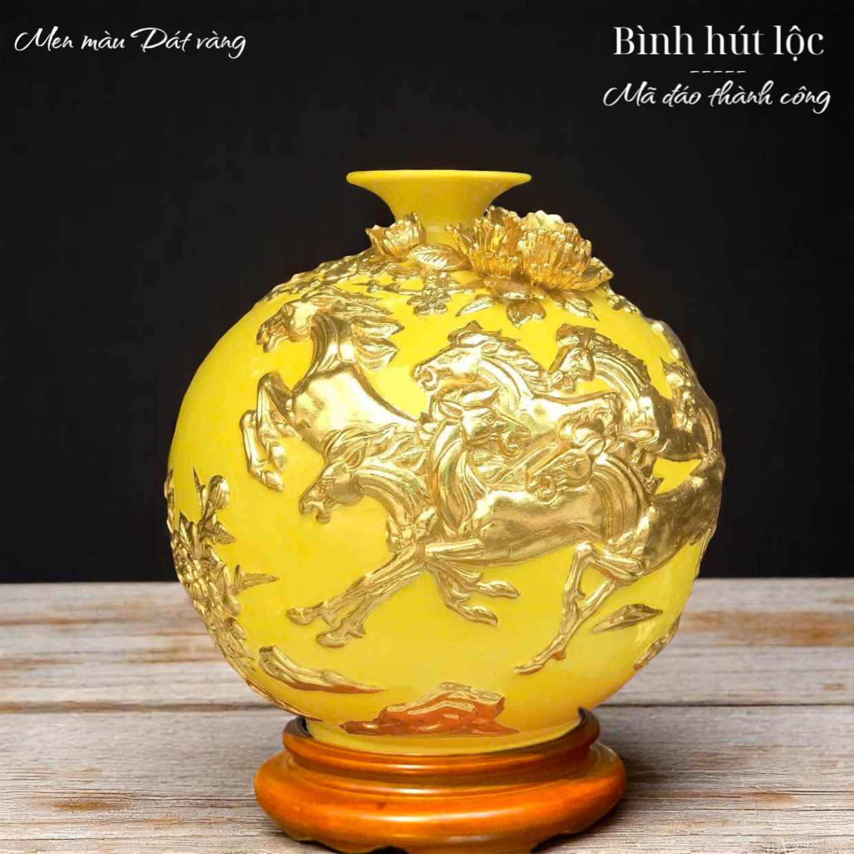 Bình hút lộc dát vàng