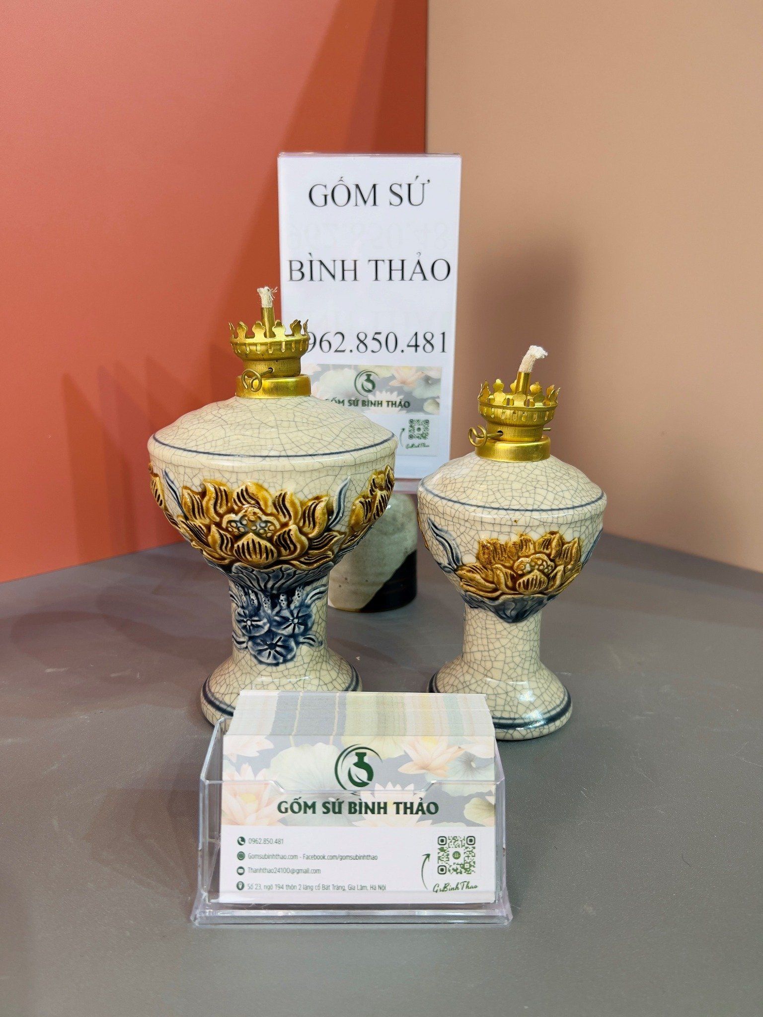 Bộ đồ thờ 3 bát hương cho ban thờ từ 1m07 BT18