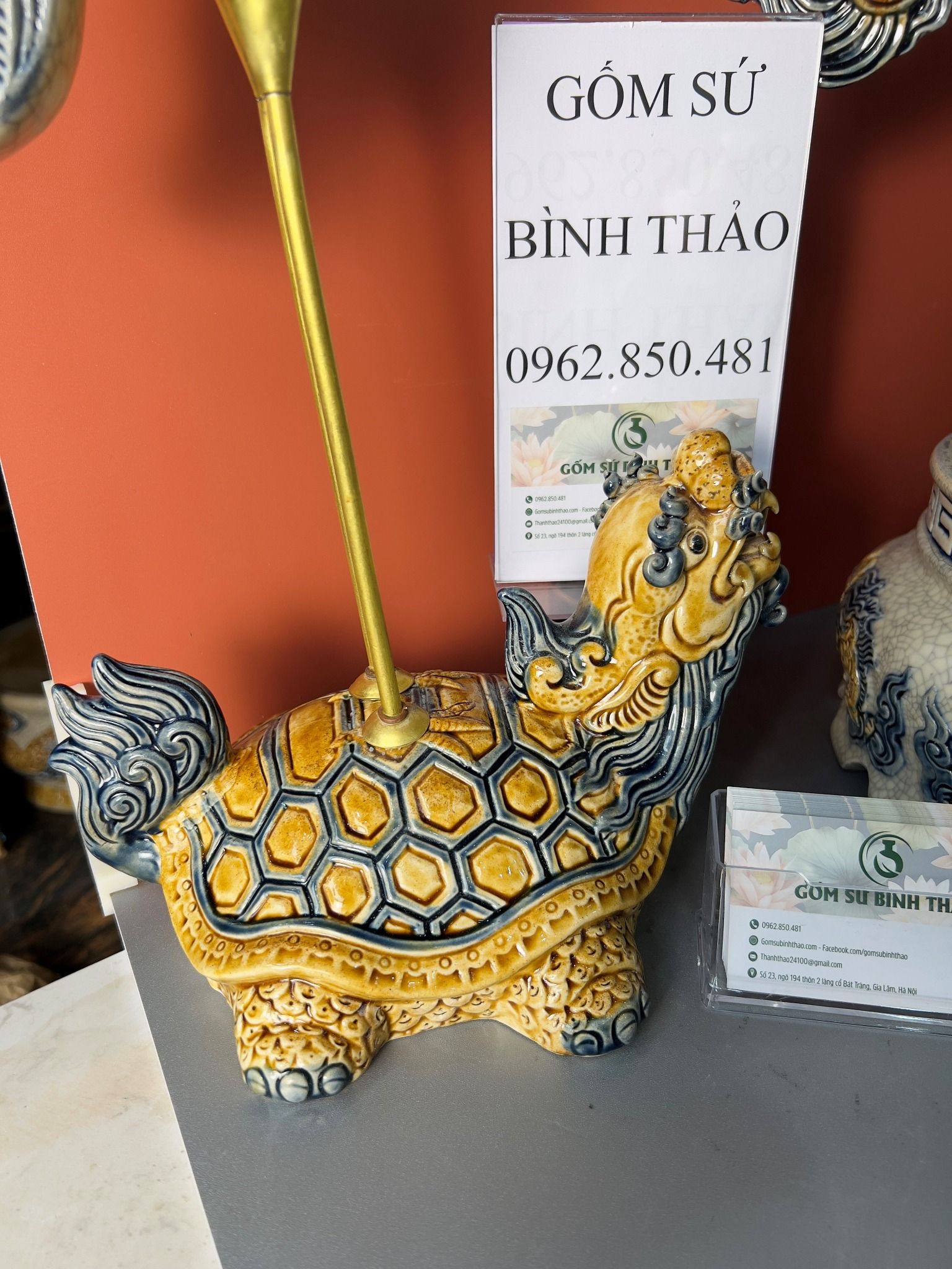 Bộ thờ Ngũ sự Cao cấp Gốm sứ Bát Tràng Men rạn Đắp tay thủ công - Hàng chuẩn Nghệ nhân MRBT01