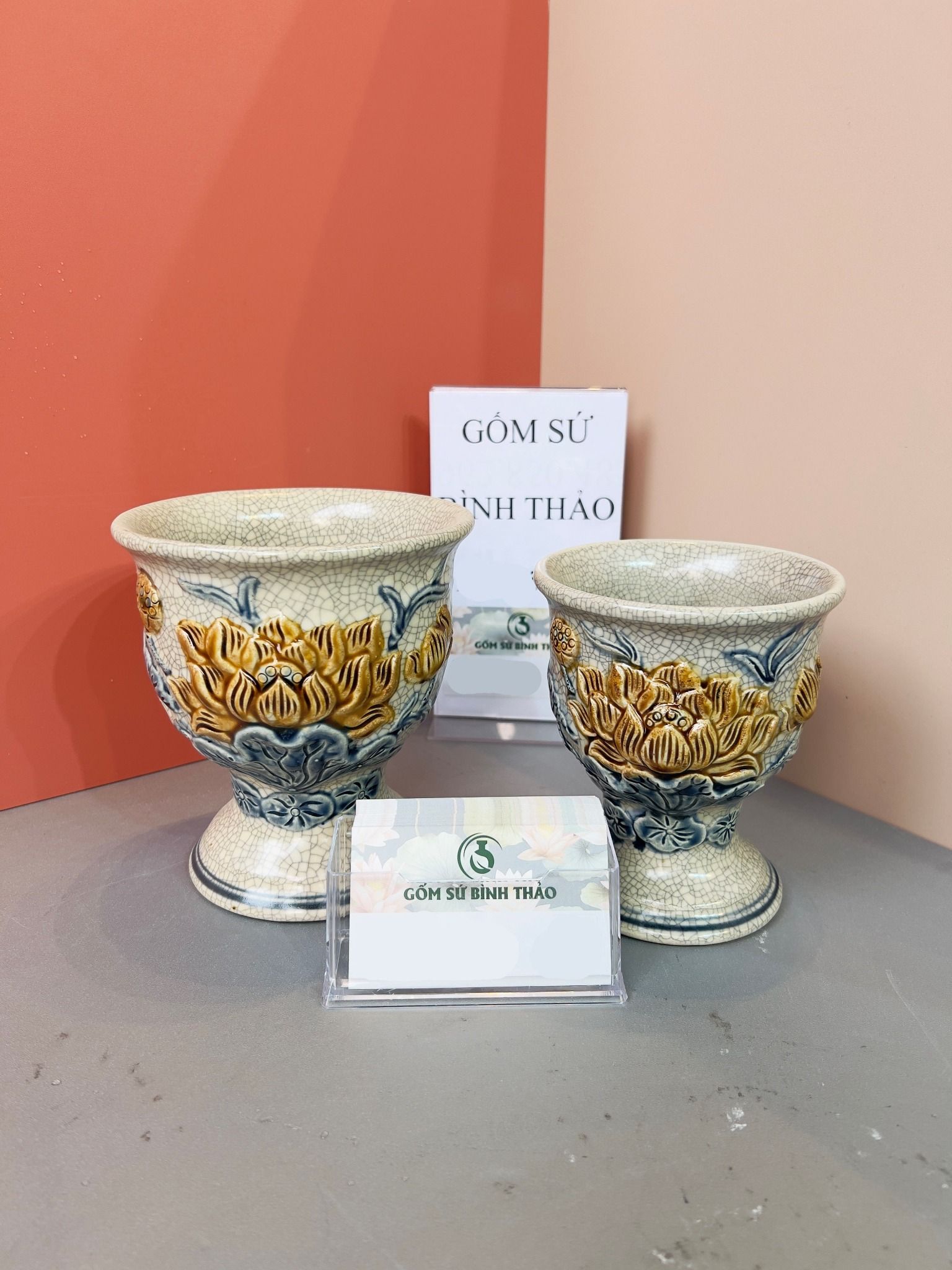 Ly phật thủ Men rạn Đắp nổi PA