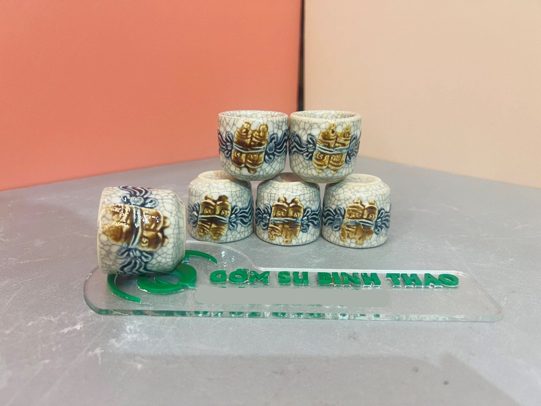 Chén thờ Men rạn Đắp nổi PA