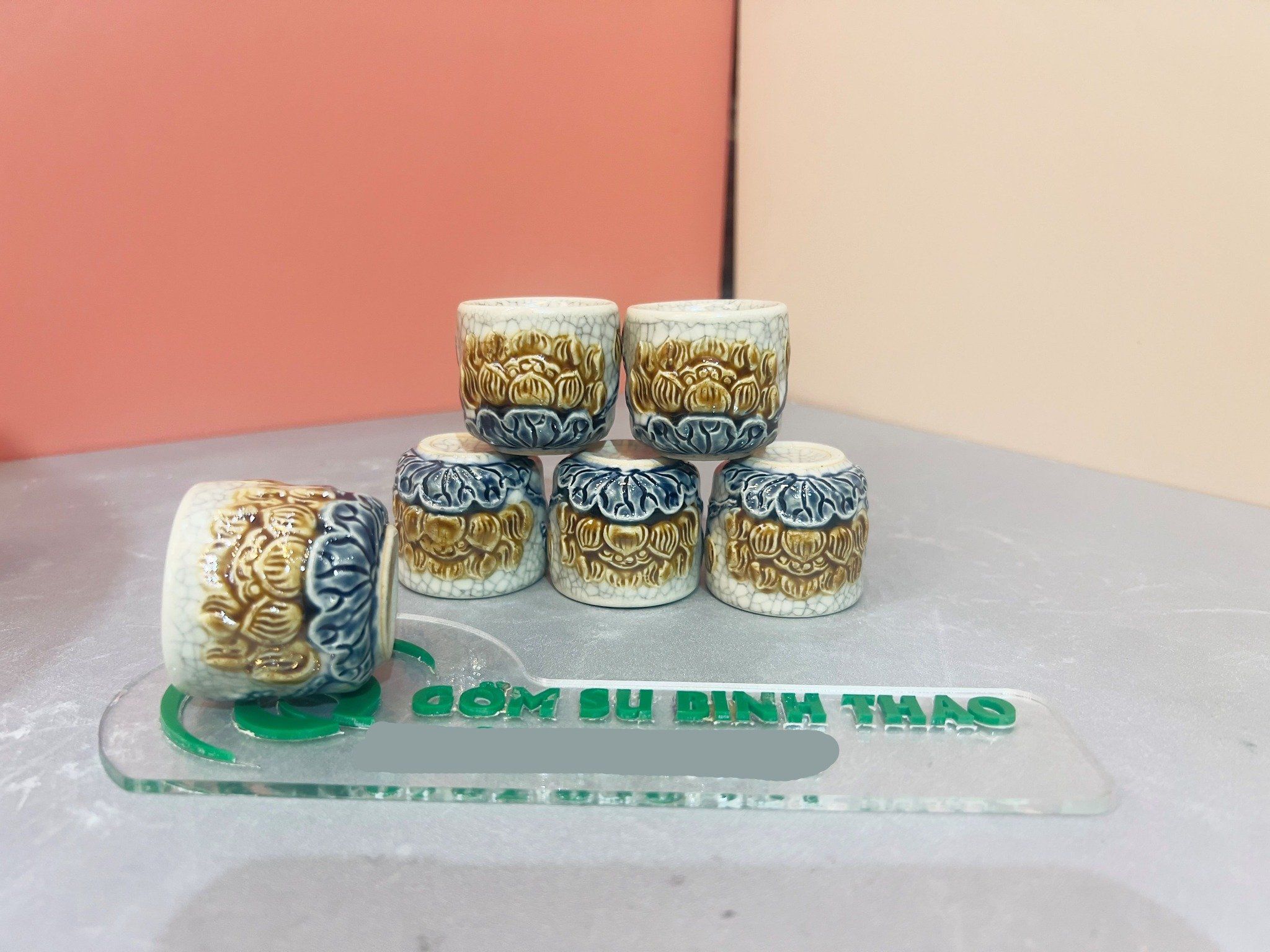 Chén thờ Men rạn Đắp nổi PA