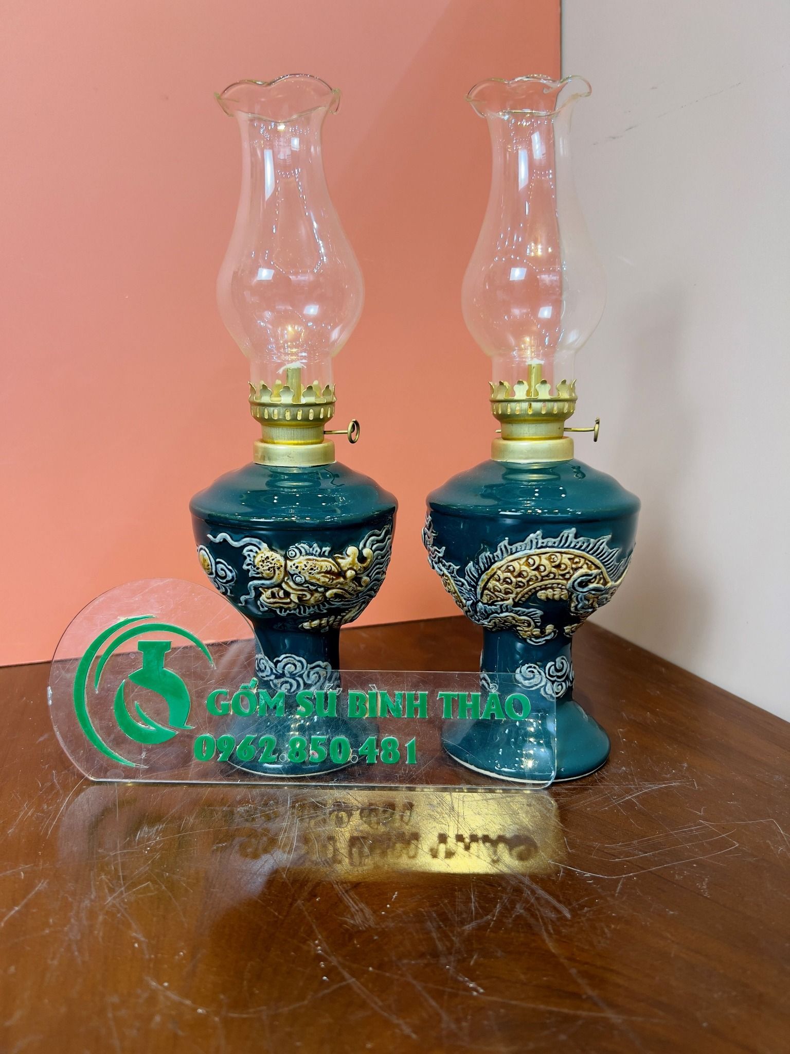 Bộ đờ thờ 3 bát hương Gốm sứ Bát Tràng Hợp mệnh Mộc & Hỏa - Gốm nghệ nhân Bát Tràng MMPA12