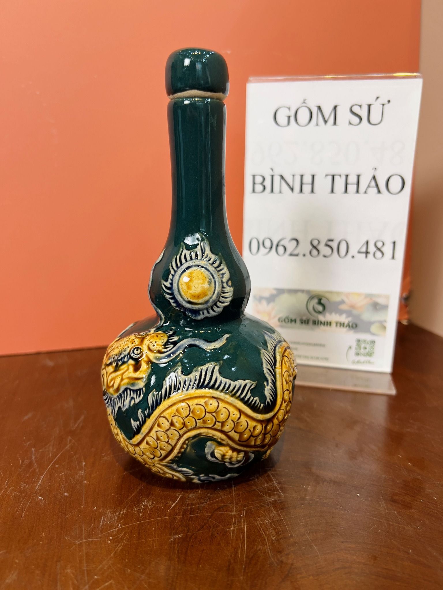 Bộ đờ thờ Gốm sứ Bát Tràng Hợp mệnh Mộc & Hỏa - Gốm nghệ nhân Bát Tràng MMPA15