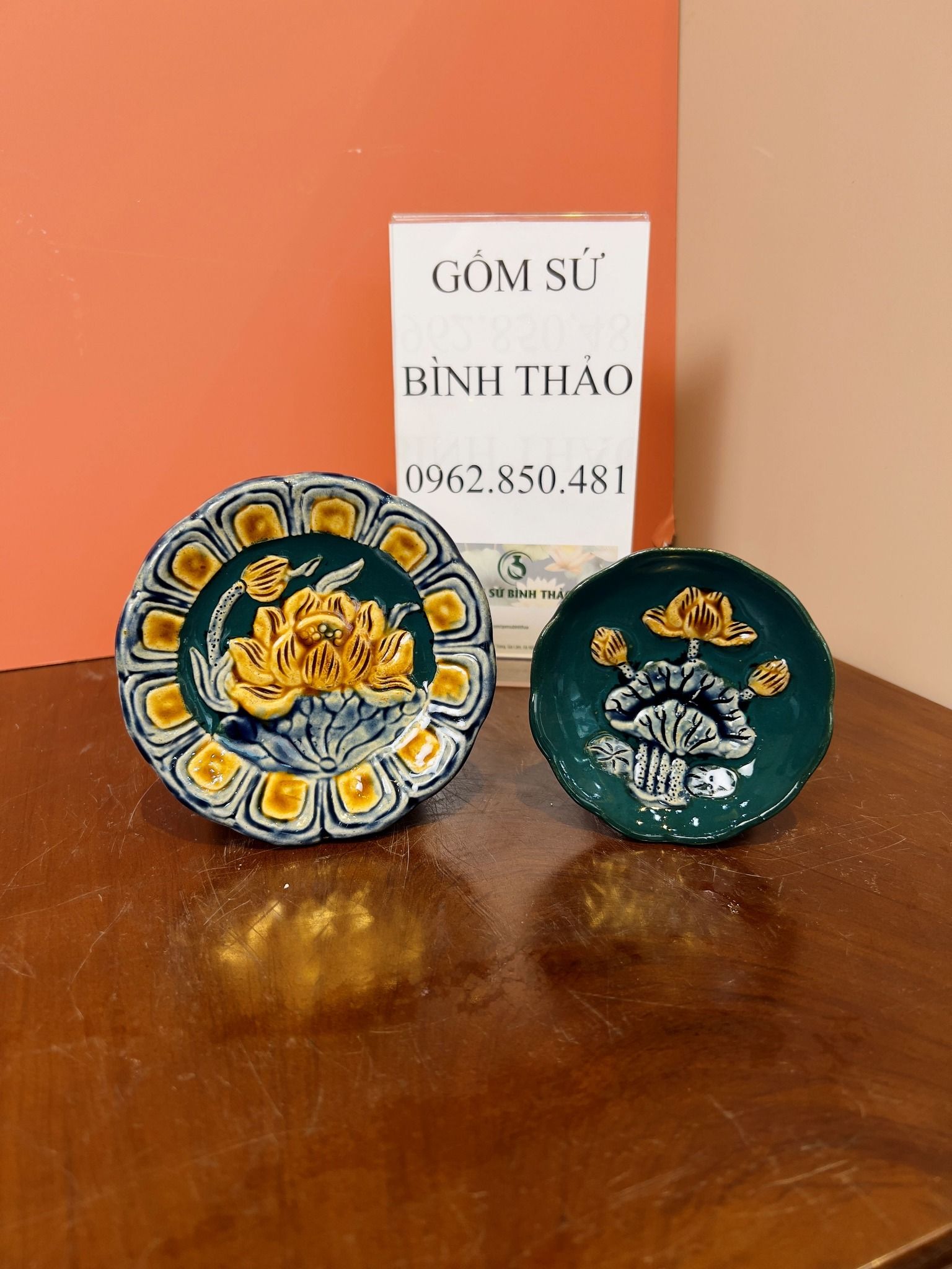 Bộ đờ thờ Gốm sứ Bát Tràng Hợp mệnh Mộc & Hỏa - Gốm nghệ nhân Bát Tràng MMPA15
