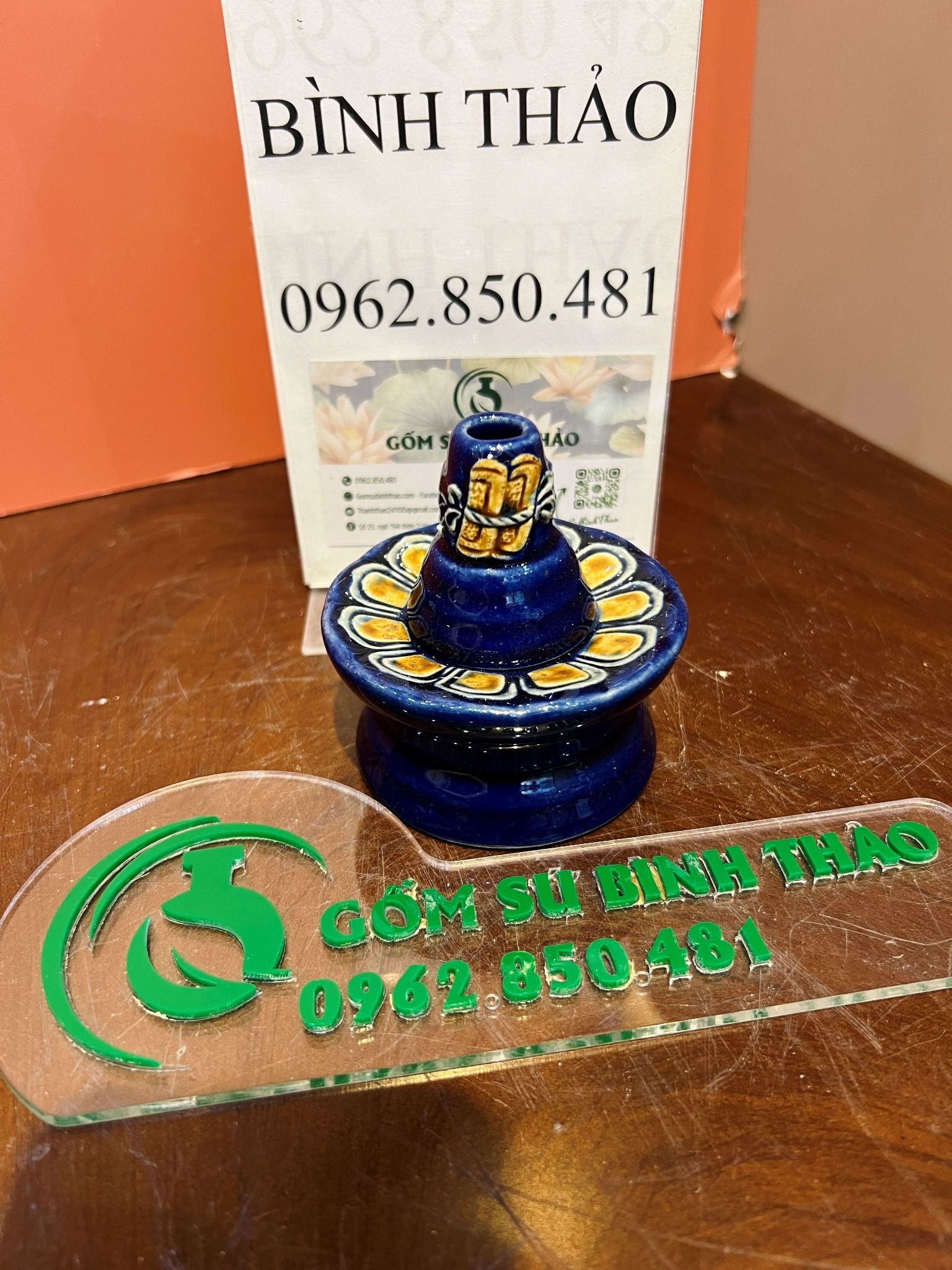 Bộ đồ thờ Tài Địa Hợp mệnh Thủy & Mộc - Gốm nghệ nhân Bát Tràng PATT25