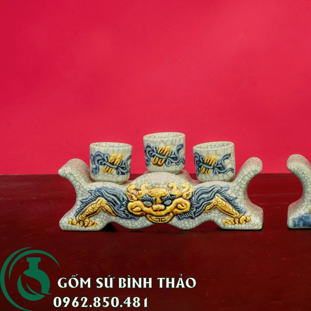 Bộ đồ thờ 1 bát hương men rạn