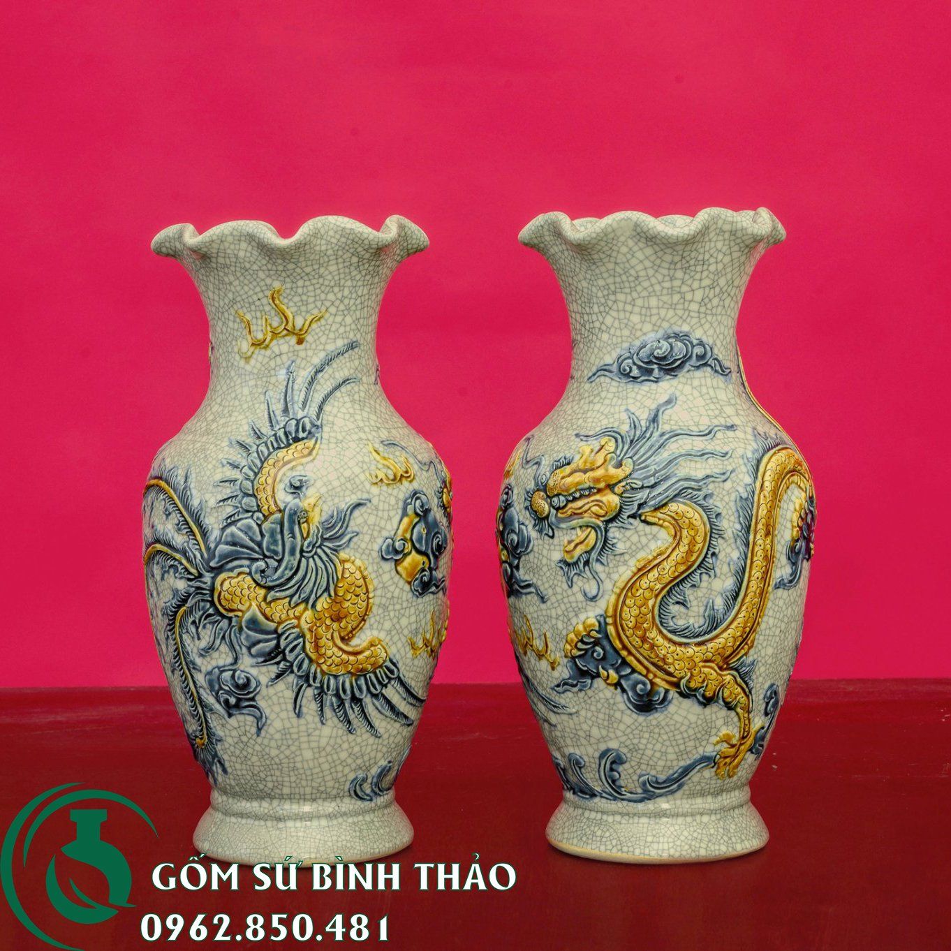 Bộ đồ thờ 1 bát hương men rạn