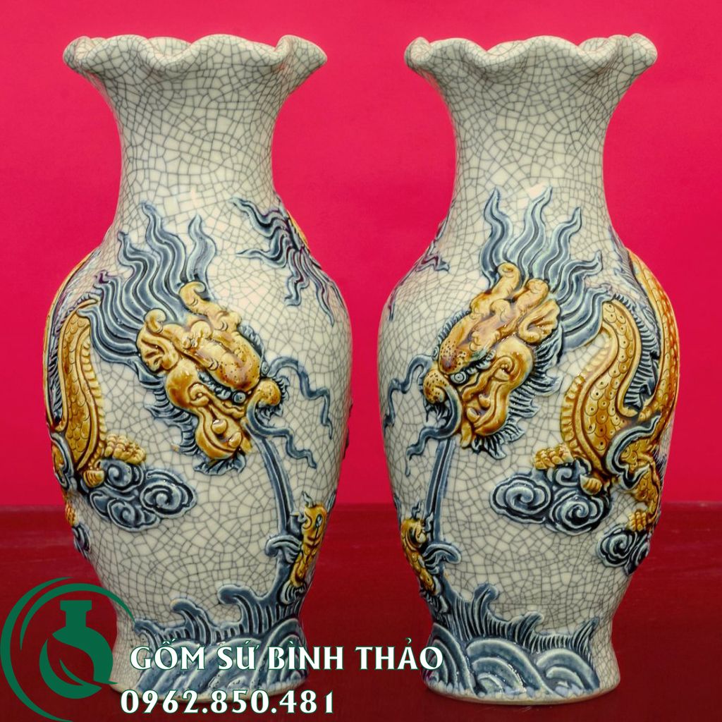Bộ đồ thờ 1 bát hương men rạn