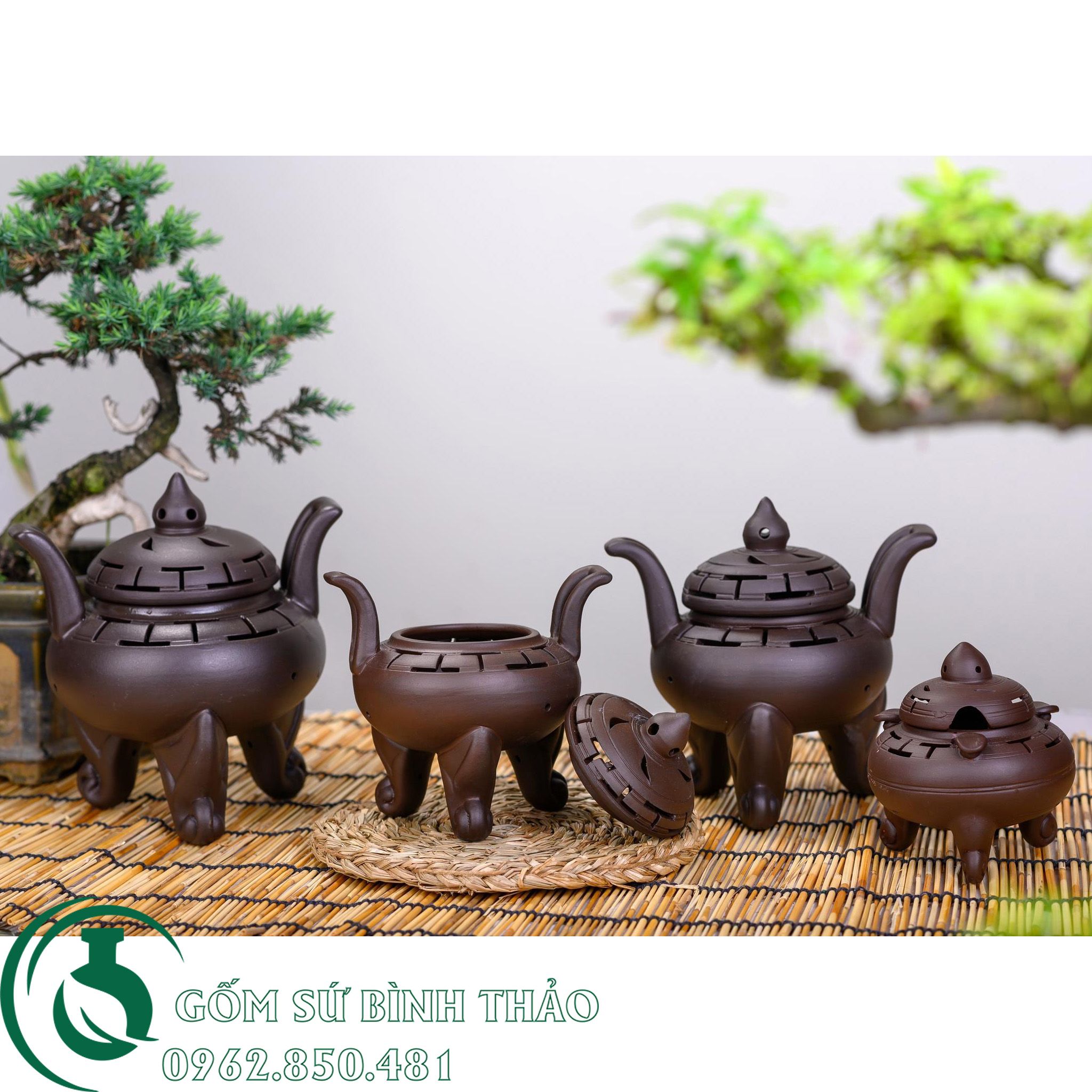 Lư đốt trầm tử sa Bát Tràng