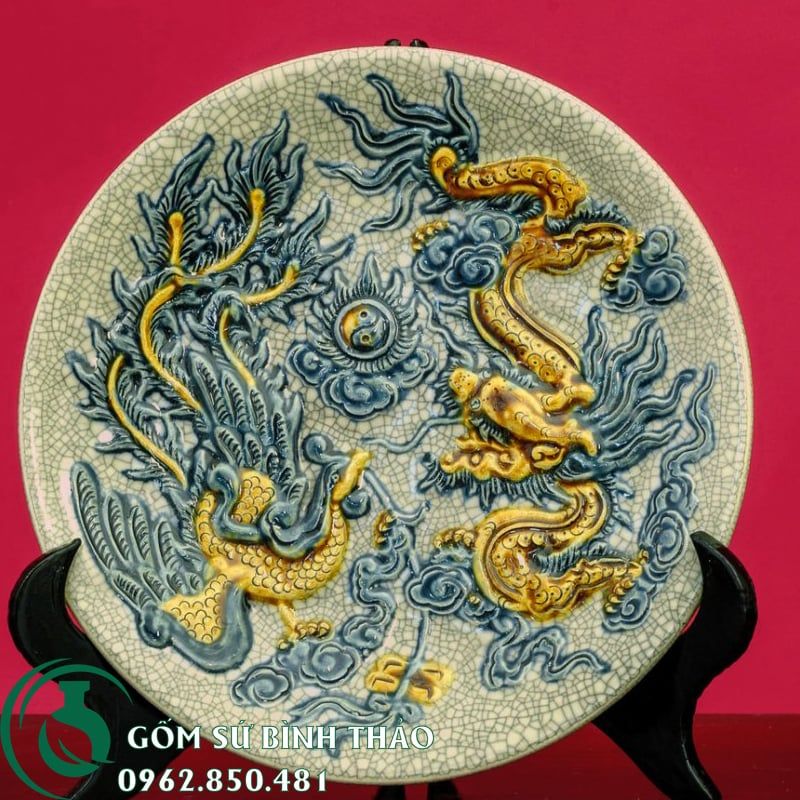 Bộ đồ thờ Thần Tài Men rạn Bát Tràng PATT05