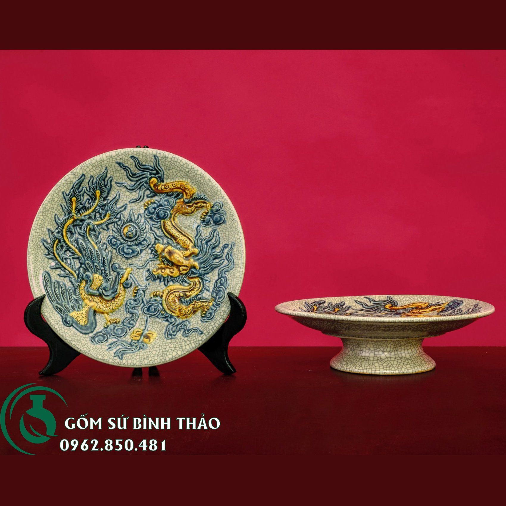 Bộ đồ thờ 1 bát hương men rạn