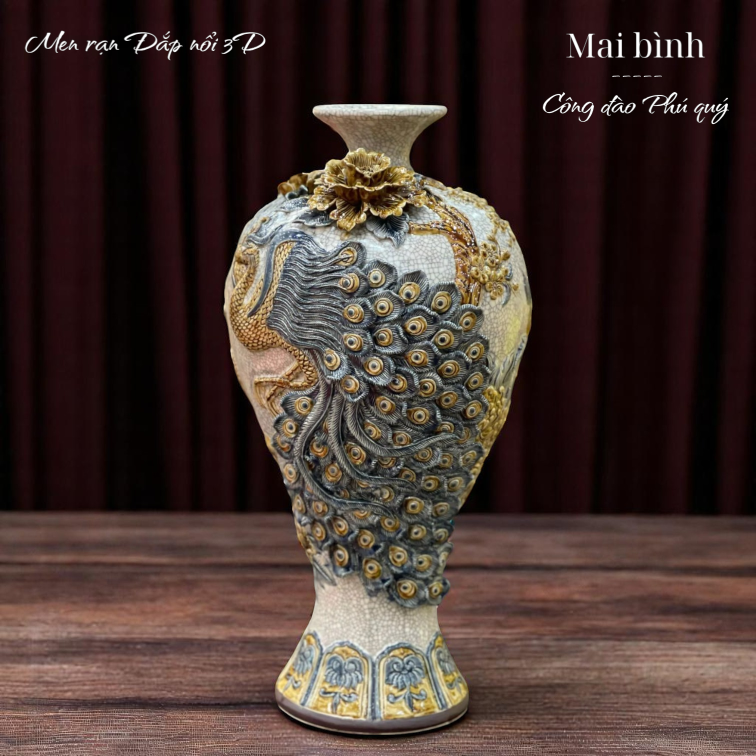 Đùi dế Công thành danh toại Men rạn đắp Kênh đuôi 3D - Hàng nghệ nhân Bát Tràng