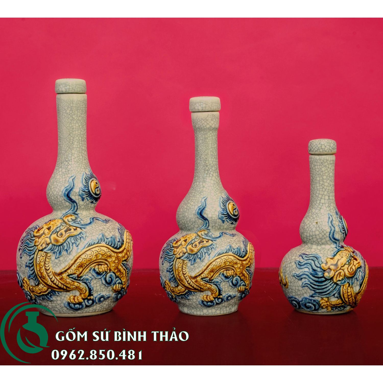 Bộ đồ thờ 1 bát hương men rạn