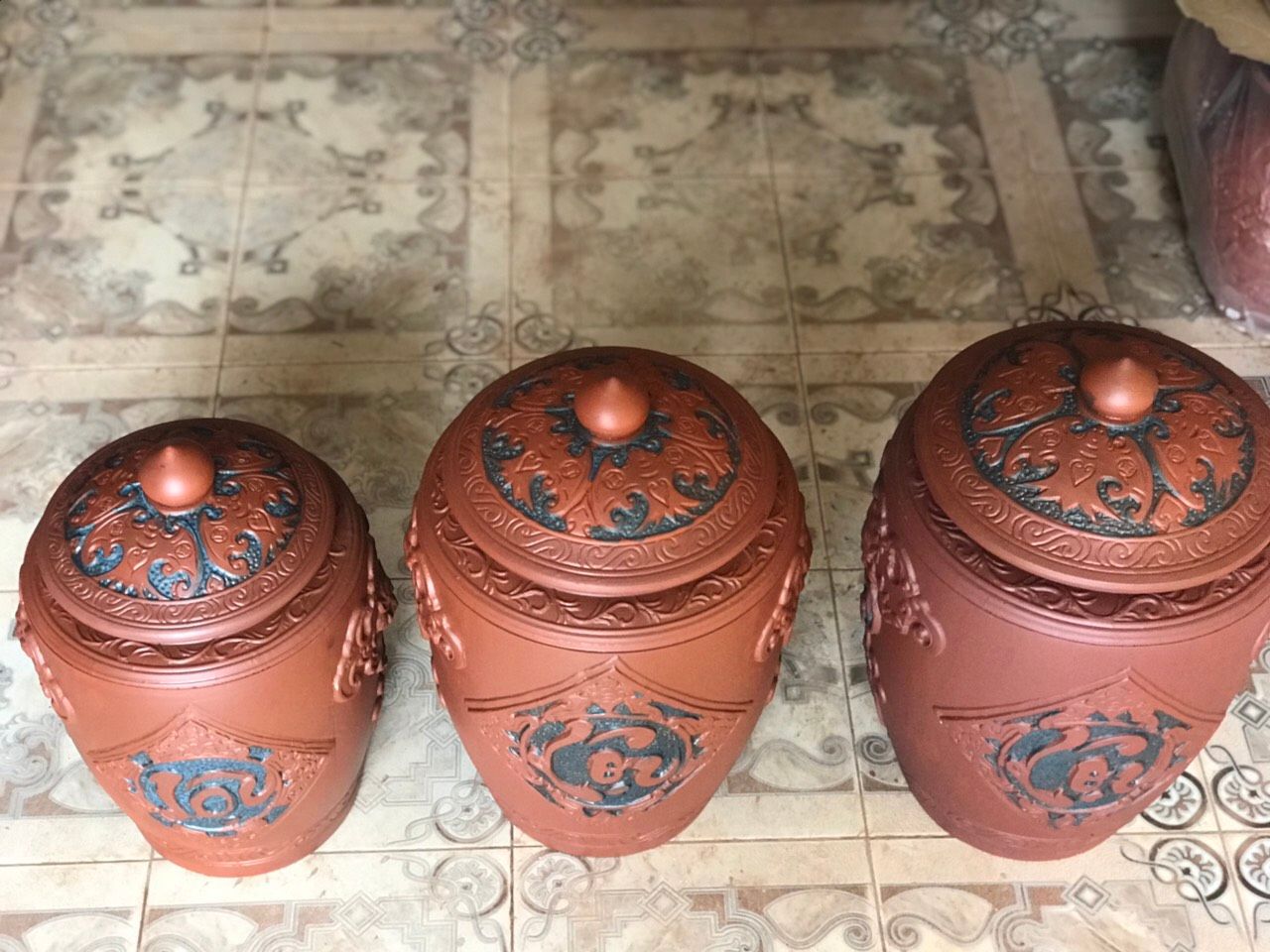 15kg/20l - Trĩnh đựng Gạo Khắc Nổi Tài Lộc 15kg