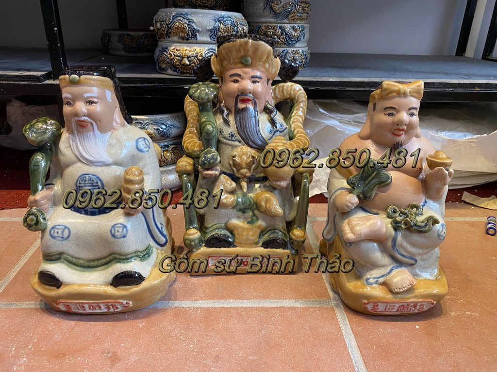 Bộ Thần tài Thổ địa Men Rạn YD