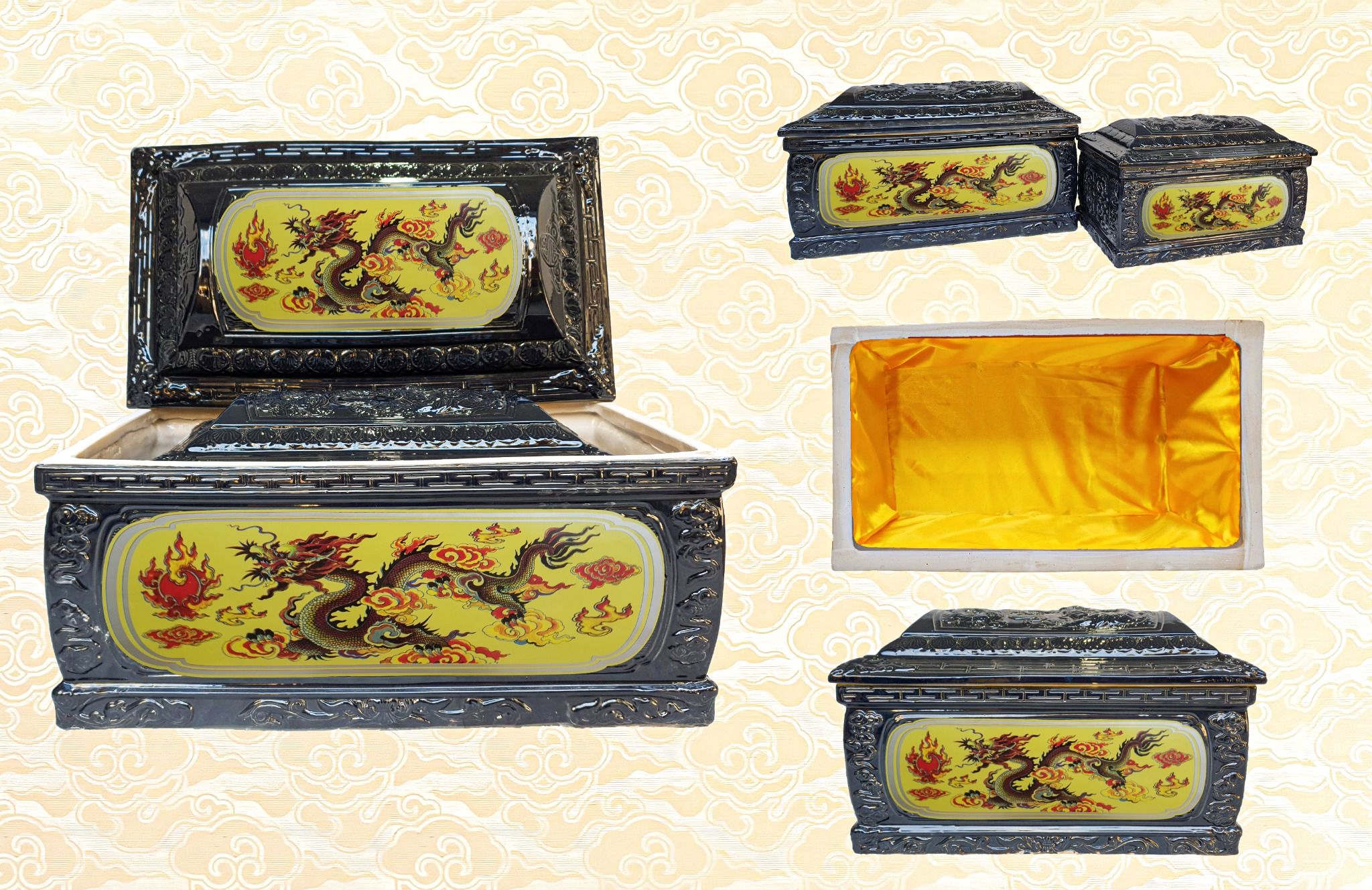 Bộ Quách Tiểu - Họa tiết Long Vân Khánh Hội In Màu