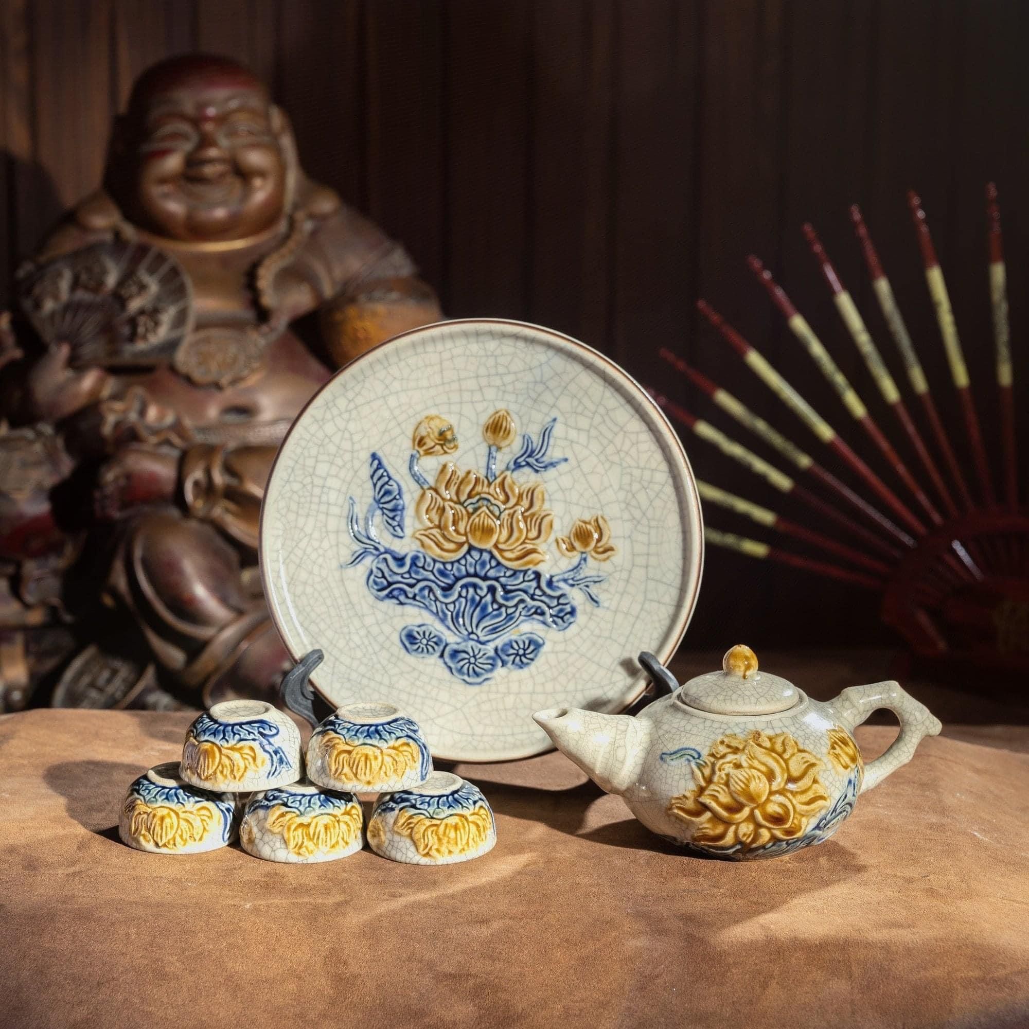 Bộ bát hương thờ gia tiên ban thờ 2m17 3N1