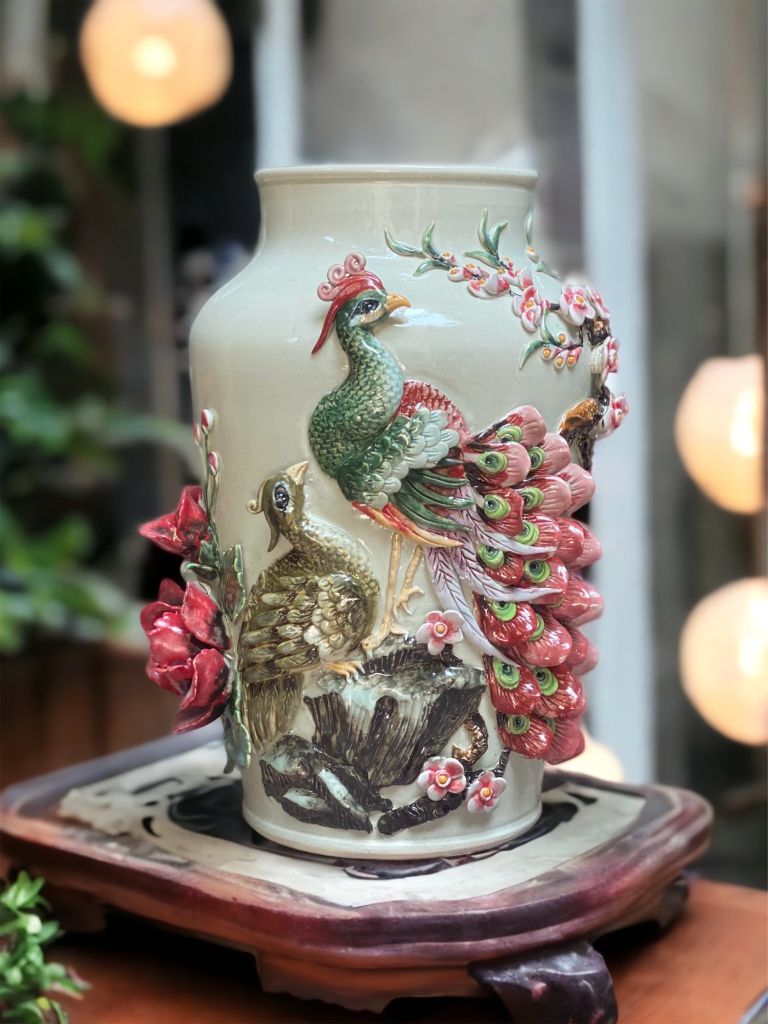 Bình Công Danh Phú Quý - Hàng Nghệ nhân Bát Tràng Đắp tay