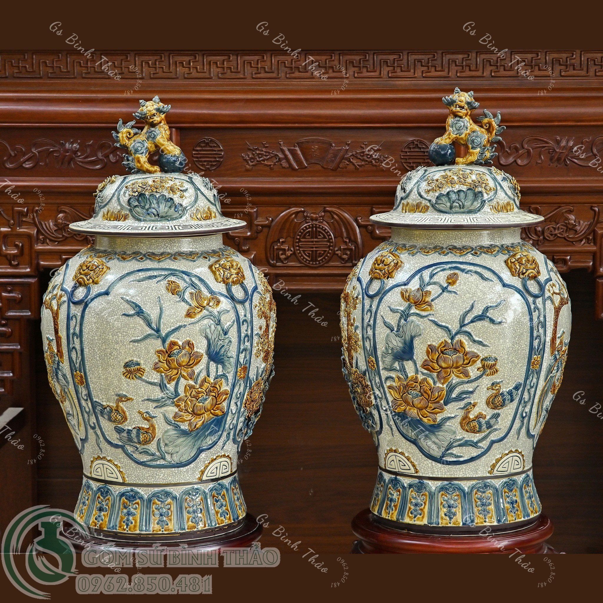 Chóe Tứ Cảnh Men Rạn Bát Tràng