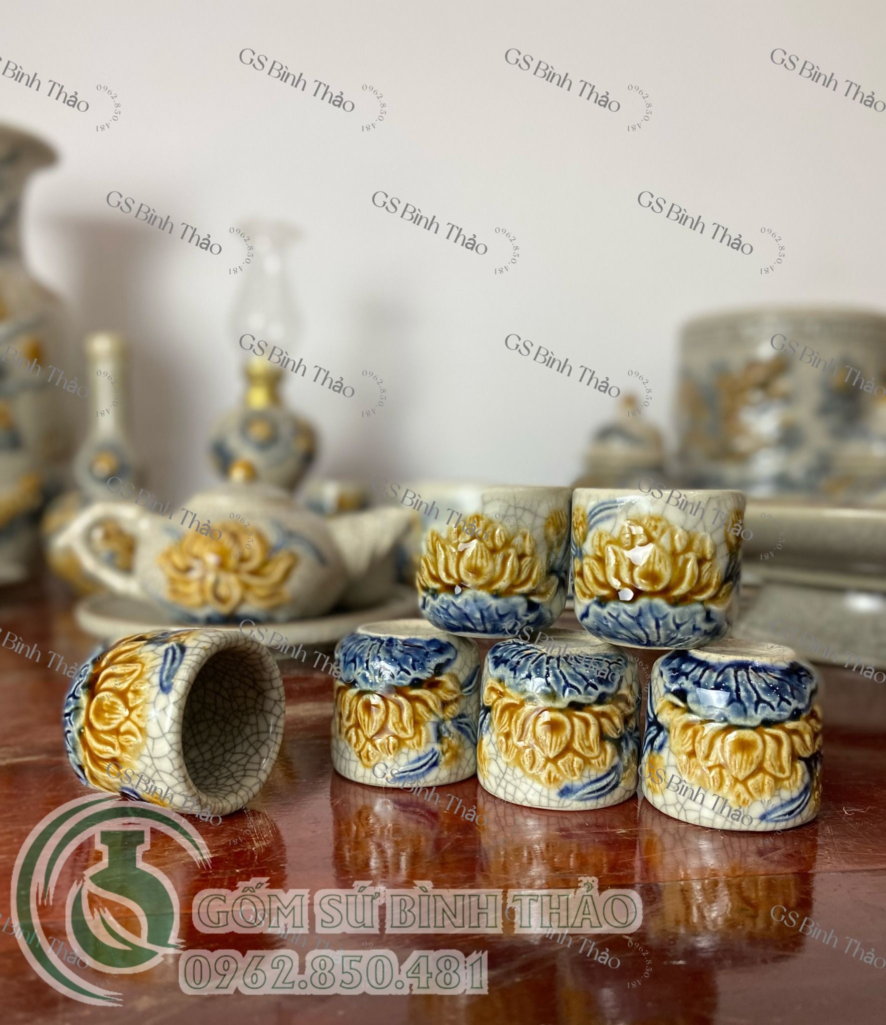 Chén thờ Men rạn Đắp nổi PA