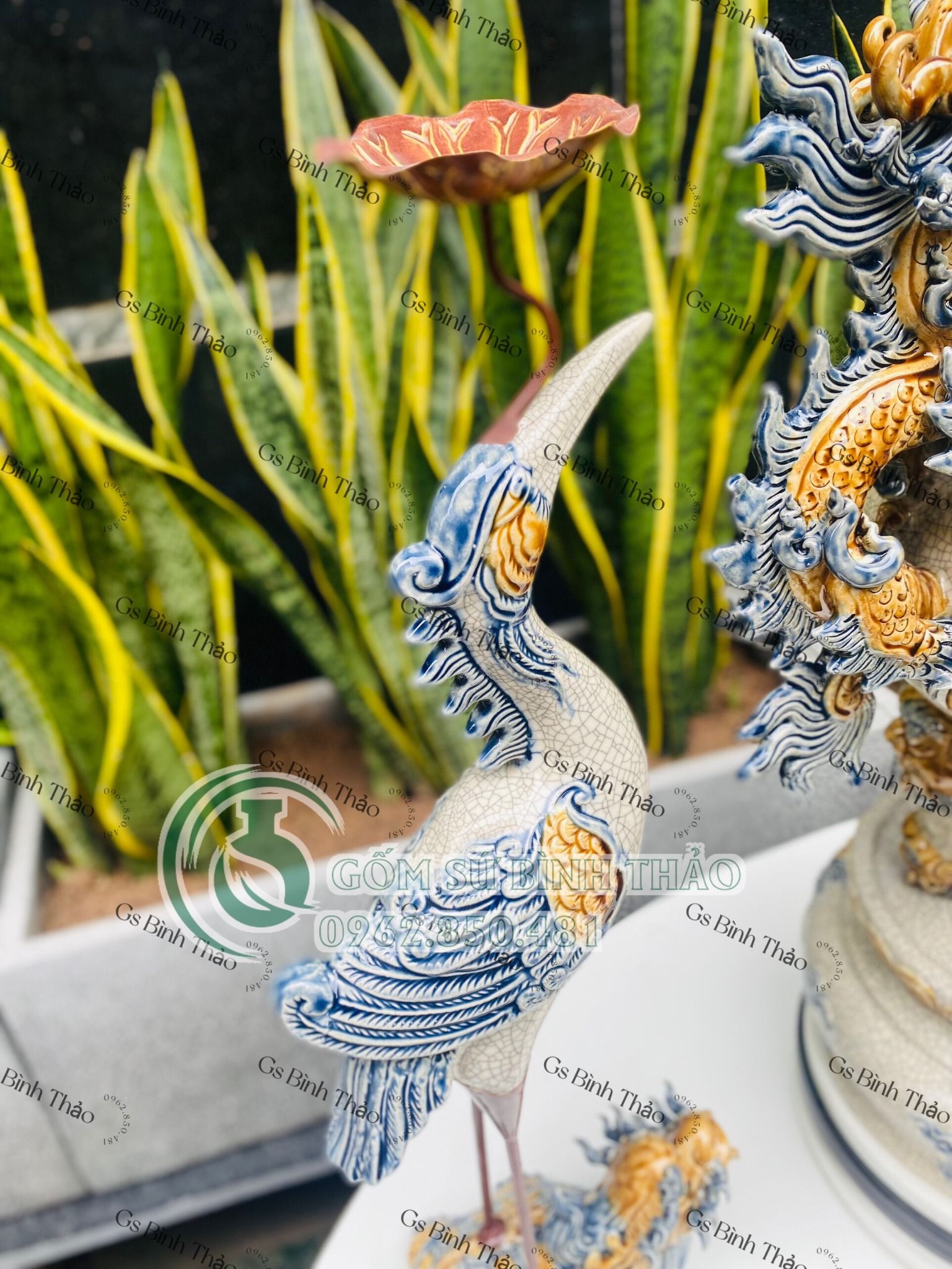Đôi hạc cao cấp - Gốm sứ Bát Tràng PA