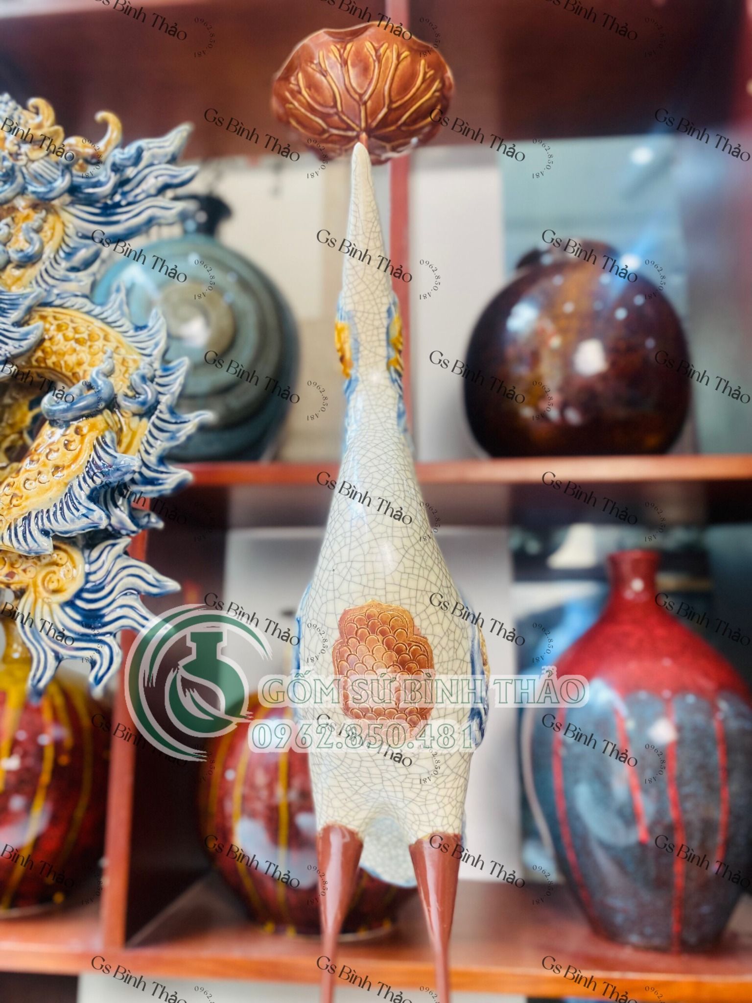 Đôi hạc cao cấp - Gốm sứ Bát Tràng PA