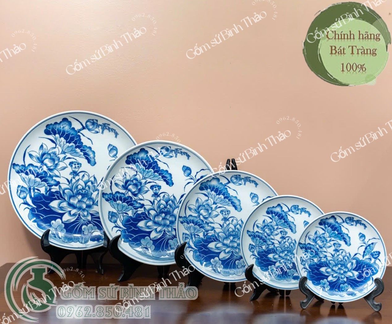 Mâm bồng Sen Men trắng Họa tiết Sen TY