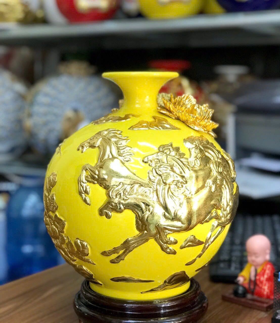 Bình hút lộc dát vàng