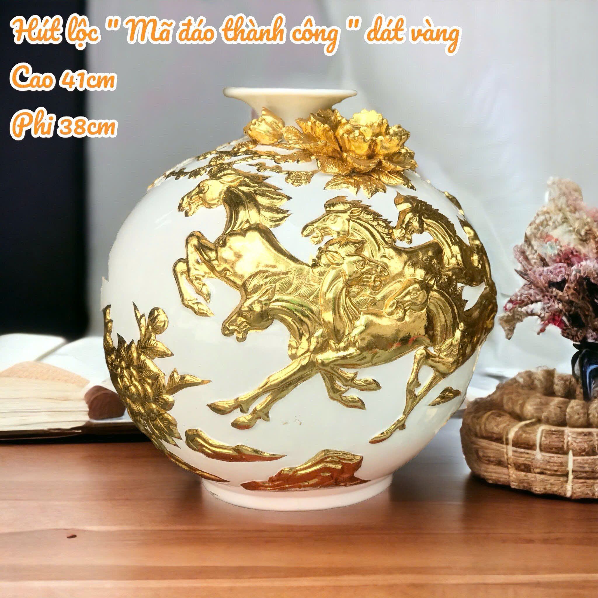 Bình hút lộc dát vàng