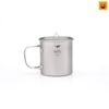 Ca Keith Single-Wall Titanium Mug with Folding Handle and Lid 550ml Ti3206