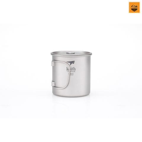 Ca Keith Single-Wall Titanium Mug with Folding Handle and Lid 500ml Ti3205