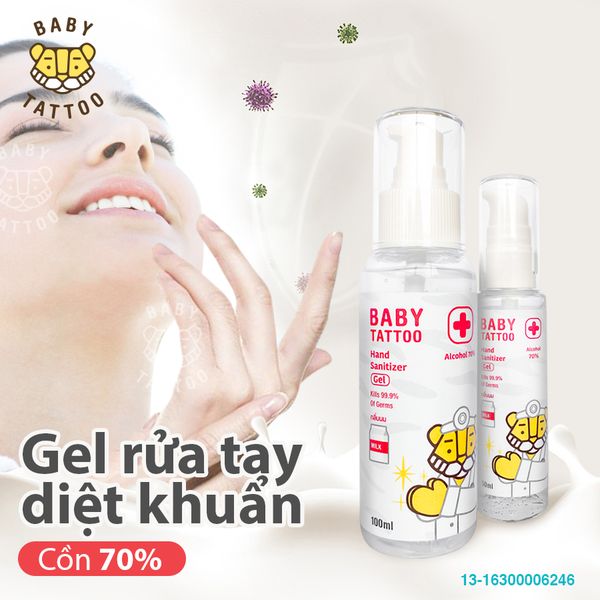  Nước Rửa Tay BABY TATTOO Nhỏ Gọn Diệt Khuẩn 99% 