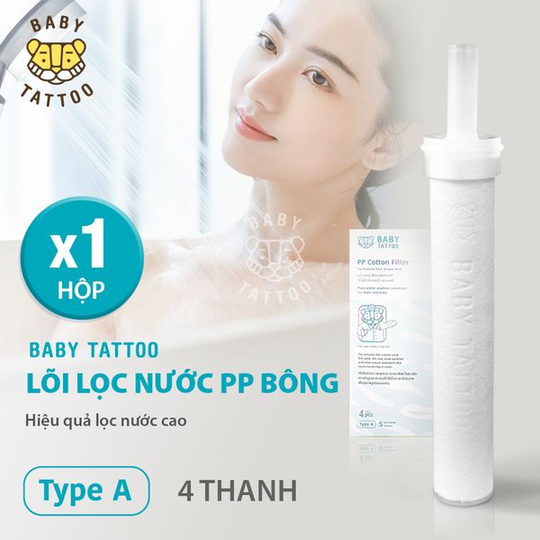  Bộ lõi lọc PP Type A cho vòi sen tắm cao cấp lọc nước, khử Clo, sở hữu khoảng trống xoắn ốc siêu nhỏ 1μm ~ 5μm BABY TATTOO 