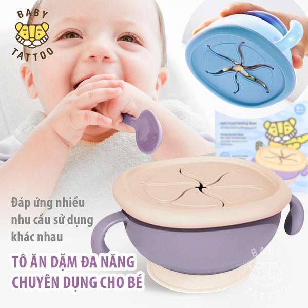  BABY TATTOO Bát, Tô Ăn Dặm Silicone Food Grade Đa Năng Chuyên Dụng Cho Bé 